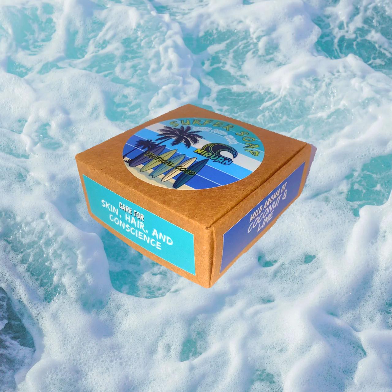 Nirvan Surfer Soap – All-in-One Skin & Hair Bar | Tropical Coconut & Lime Scent - Image 4