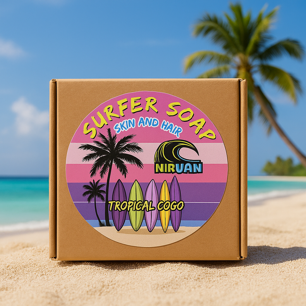 Nirvan Surfer Soap Girl – All-in-One Skin & Hair Bar | Tropical Coconut & Lime Scent