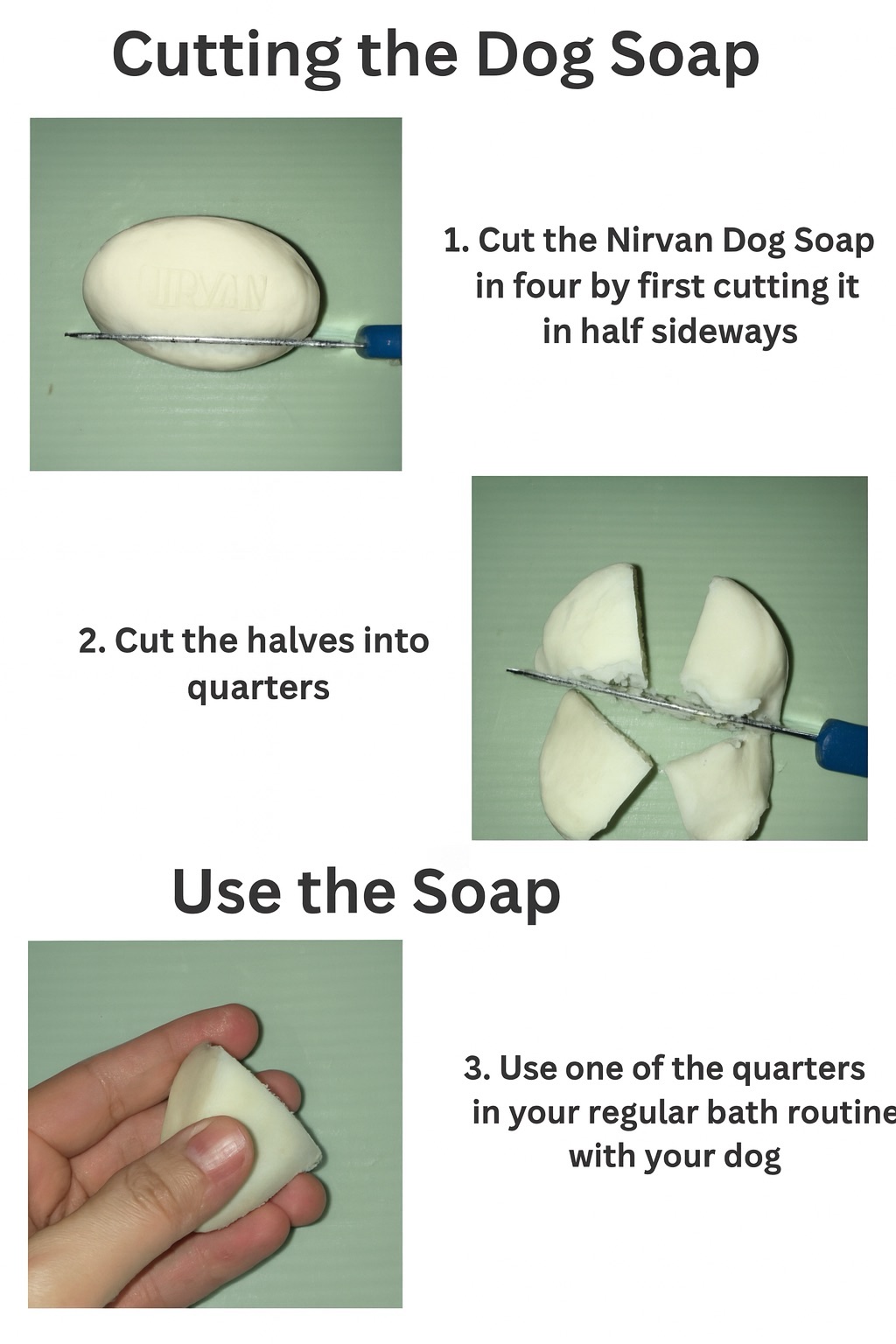 Nirvan Dog Soap – Natural Paw or Round Shaped Solid Shampoo Bar for Dogs | Gentle, Hypoallergenic, Coconut-Based, Eco-Friendly - Image 5