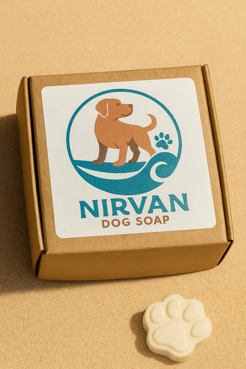 Nirvan Dog Soap – Natural Paw or Round Shaped Solid Shampoo Bar for Dogs | Gentle, Hypoallergenic, Coconut-Based, Eco-Friendly